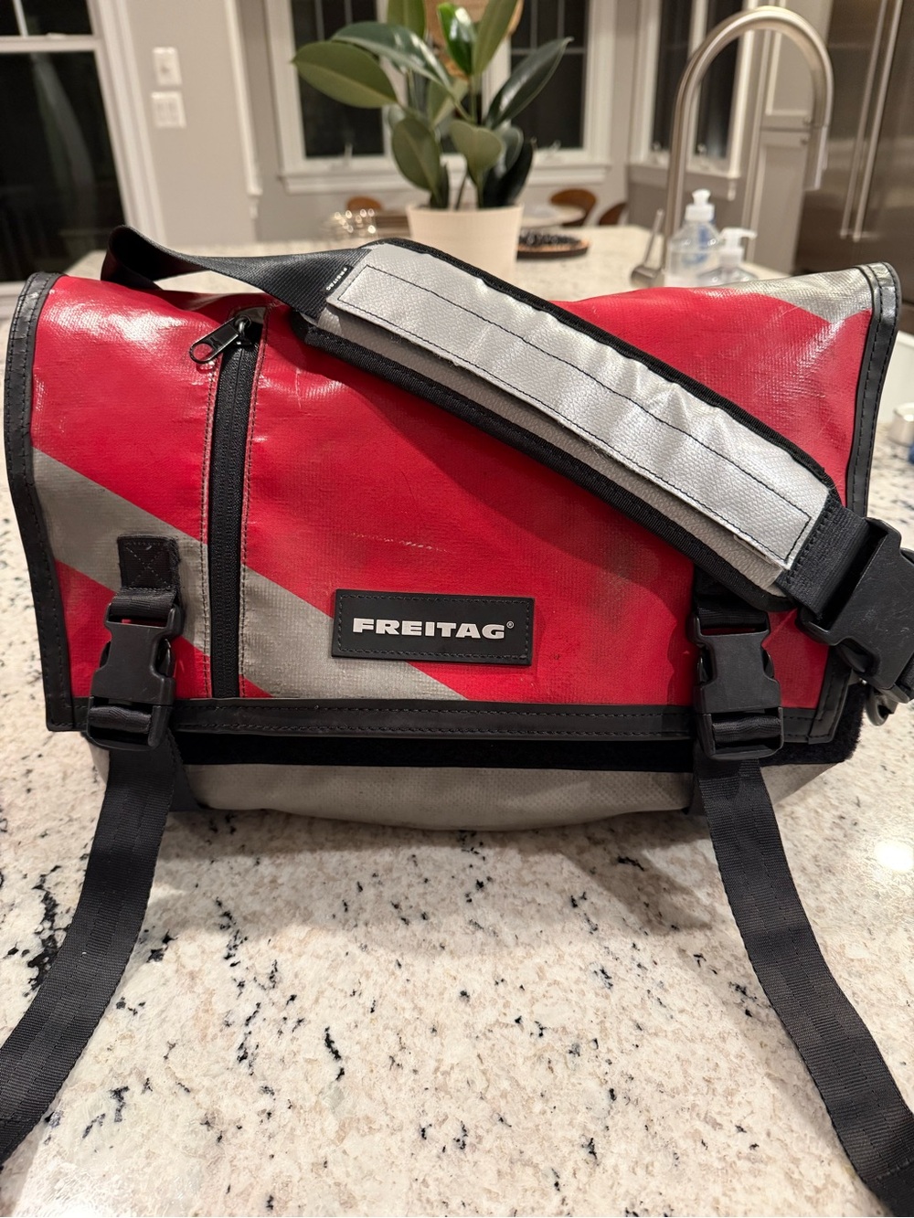 FREITAG Joe F17 Red and Silver Messenger Bag and free accessories